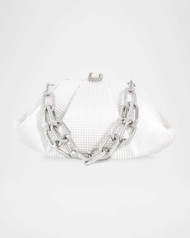 Gemma Pearly Rhinestone Top-Handle Bag